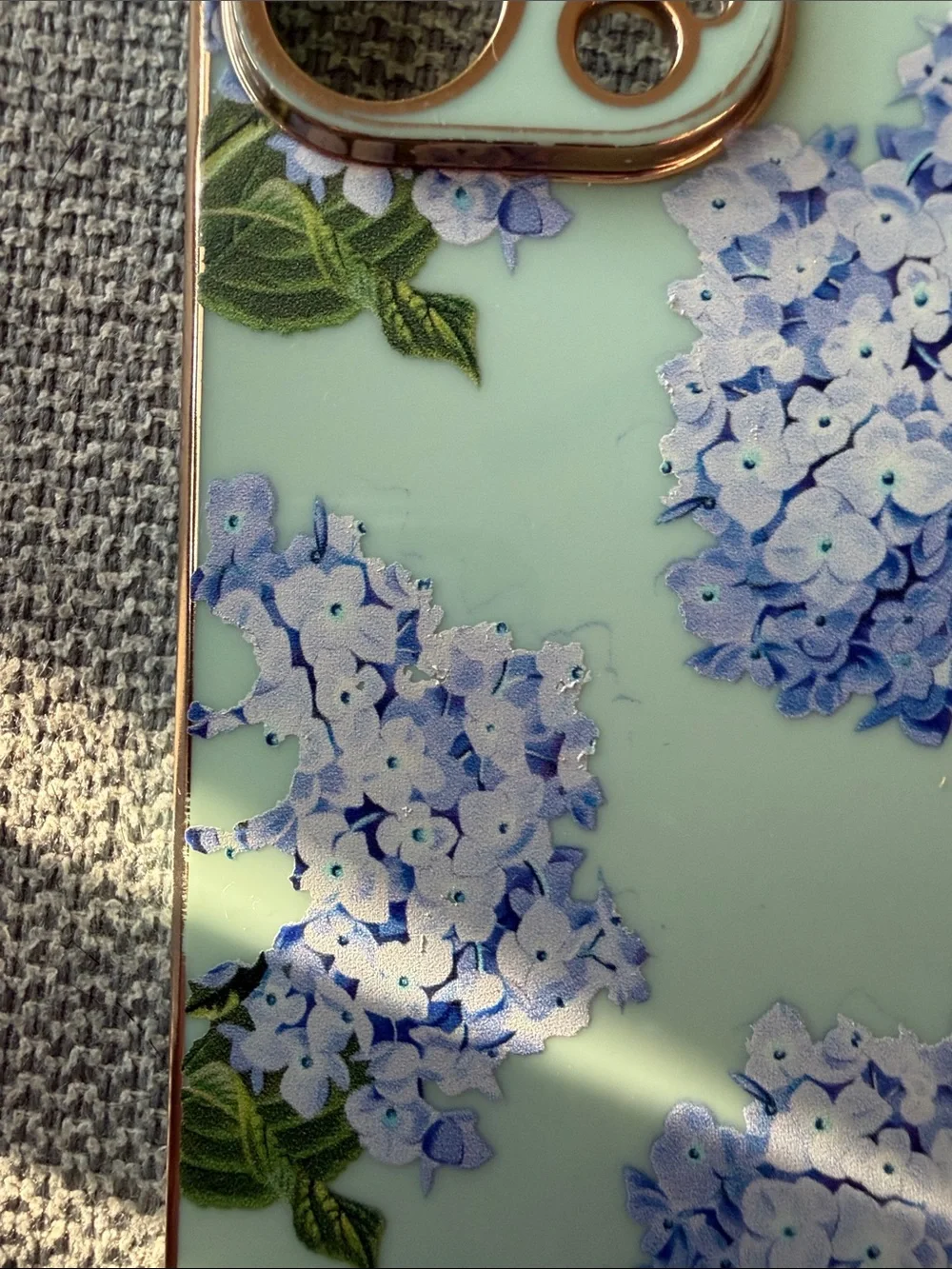 iPhone 14 Pro Max Floral Hydrangea Protective Phone Case - Mint Floral Design
